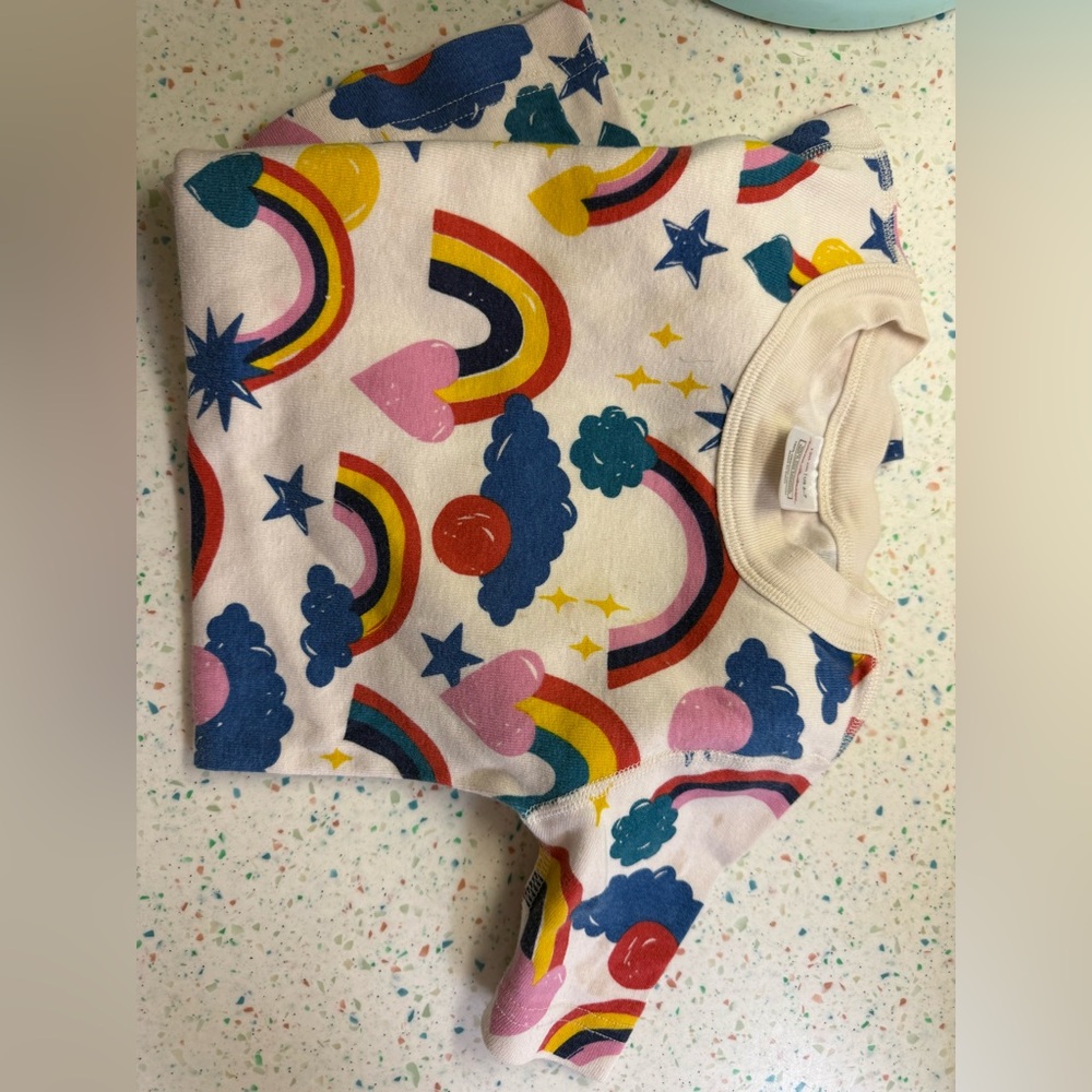 HA Colorful Rainbow and Heart Print Sweater
